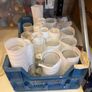 Glass Candleholder & Unused Wax Candle Stock Image 10