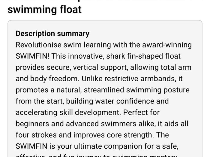 SwimFin swimming aid