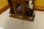 Edwardian oak/ brass  tantalus Original key . Spirits/ smokers caddy