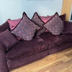 3 Seater Purple Couch with Interchangeable Cushion Backs