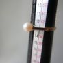 Vintage solid 9ct Gold 375 Pearl Solitaire Ring 1,4g Image 7