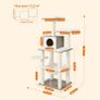 High Quality Cat tree 138 cm with platforms Cat tree, 138 cm cat tree, modern, cat furniture, multi-storey cat scratching post, cuddle cave, sisal trunks, hammock, platforms, soft plush, washable cushions Image 3