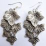 Poison ivy leaf earrings silver plated oxidized ivy leaf jewelry poison ivy antique look large silver Image 5