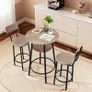 Bar Table Set Tables and Chair Set with Rounded Corner Design Light Gray Image 5