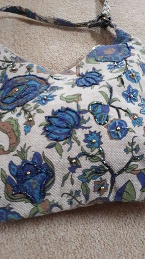 Beaded Fabric Handbag