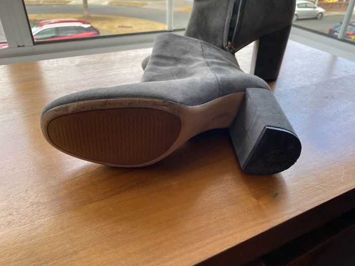 Clarks grey suede ankle boots