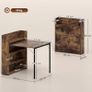 Foldable Dining Table with Shelf, Industrial Design, Space-Saving, For Small Spaces, 80x90x93cm, Rustic Brown Image 3