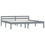 Bed Frame Grey Solid Pine Wood 160x200 cm Image 2