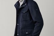 Men's Hackett Winter Velospeed Jacket Blue Size Medium Water Resistant Coat