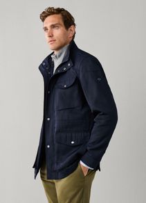 Men's Hackett Winter Velospeed Jacket Blue Size Medium Water Resistant Coat
