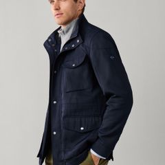 Men's Hackett Winter Velospeed Jacket Blue Size Medium Water Resistant Coat