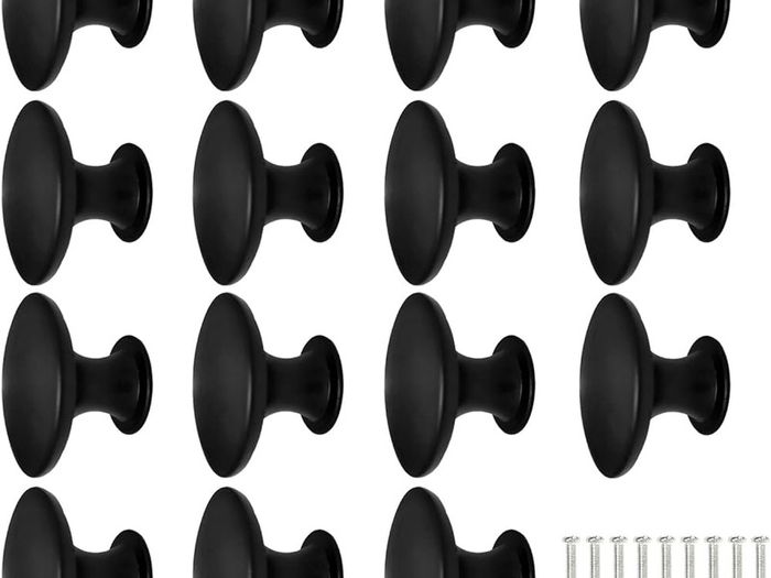 NEW SALE | 15PCS Black Drawer Knobs 30mm, Cabinet Door Knobs Black Solid Kitchen Cupboard Round Door Handles