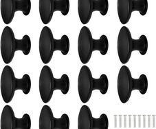 NEW SALE | 15PCS Black Drawer Knobs 30mm, Cabinet Door Knobs Black Solid Kitchen Cupboard Round Door Handles