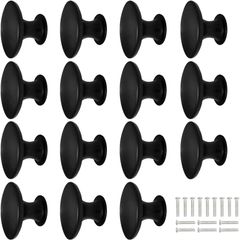 NEW SALE | 15PCS Black Drawer Knobs 30mm, Cabinet Door Knobs Black Solid Kitchen Cupboard Round Door Handles