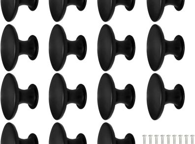 NEW SALE | 15PCS Black Drawer Knobs 30mm, Cabinet Door Knobs Black Solid Kitchen Cupboard Round Door Handles