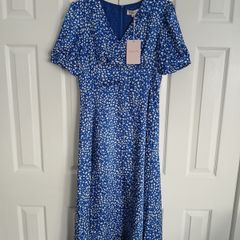 Brand new Royal blue and white print dress
