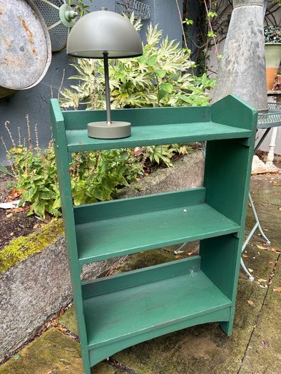 Vintage Green Wood Book Shelf