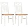Dining Chairs 2 pcs White Solid Oak Wood Image 2