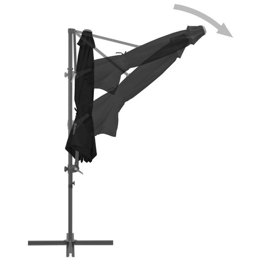 Cantilever Umbrella with Steel Pole Black 300 cm