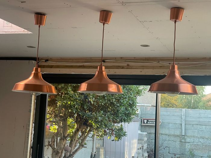 Copper pendant lights