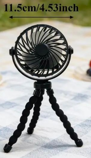 Tripod usb rechargeable fan black/blueish green 2 for 20
