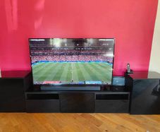 65" Toshiba 4K TV + LG Soundbar + Stand & Cabinets