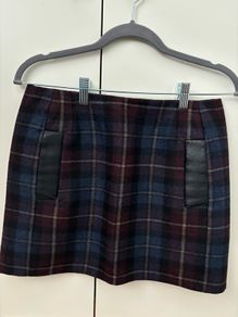 Maje  Checkered Wool Mini Skirt
