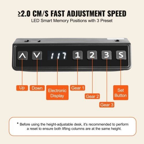 Standing Desk Frame, Adjustable 70-117 cm Height & 95-158 cm Length Electric Stand Up Computer Desk Legs, Ergonomic DIY Workstation Base for Home