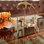 Vintage Brass Mid Century Frog with Umbrella Figurine 1970s Image 4