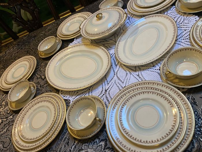 Vintage Gray's pottery dinner set