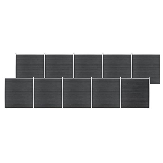 Garden Fence WPC 1737x186 cm Grey