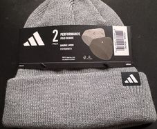 Adidas Performance Fold Beanie, Double Layer for Warmth, 2-Pack, Black and Gray