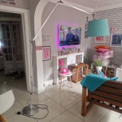 standing chrome lamp