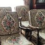 Ercol Victorian Tapestry Revival Old Colonial Yorshire Tall back Armchairs Set Image 2
