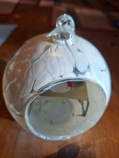 Hand blown decorated glass ball
