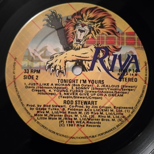 Rod Stewart -  tonight Im yours Irish pressing