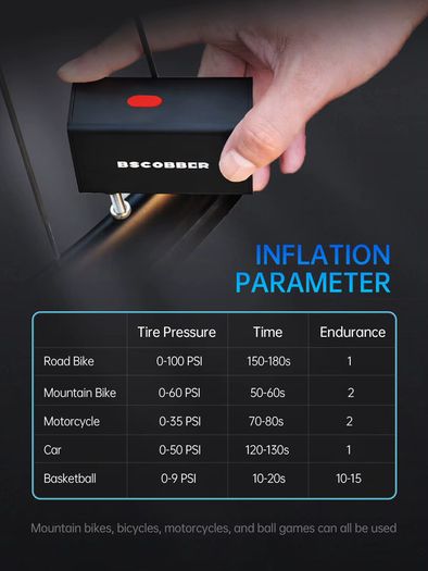 Portable Pump for Bike Tires  Mini Air Compressor Cycling Tire Inflator with Gauge MTB Mountain Bike Road Bicycle Tire Pump