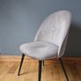 Grey velvet chair with black legs Image 2