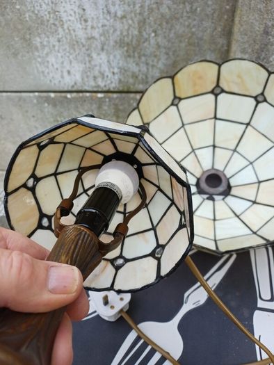 Vintage Table Lamps & Ceiling Shade Set