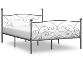 Bed Frame Grey Metal 200x200 cm