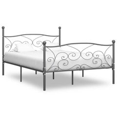 Bed Frame Grey Metal 200x200 cm