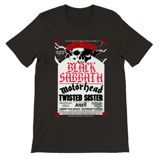 Black Sabbath Kings Of Rock Festival Dalymount Park Dublin 1983 tee shirt