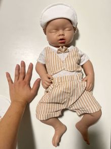 Reborn doll 100 % Full Body Silicone Reborn Baby Doll 20.8 Inch Sleeping Realistic Newborn Toy for Children