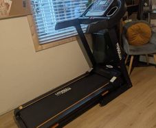 Folding Electric Treadmill with Incline & Armrest Controls