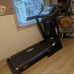 Folding Electric Treadmill with Incline & Armrest Controls
