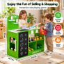 Kids Wooden Grocery Store Playset with Checkout Counter, Conveyor Belt and 35 Accessories Image 2