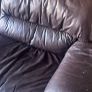 Dark brown leather sofa Image 4