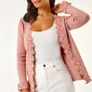 Roman Originals Pink Lace Trim Cardigan Image 2
