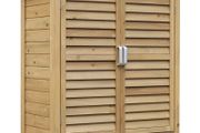 NEW SALE | Garden Shed Wooden Garden Storage Shed 2 Door Unit Solid Fir Wood Garage Tool Organisation Cabinet 87L x 46.5W x 96.5Hcm