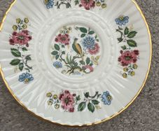 Royal Tara Tara Hall Fine Bone China Saucer Plate Galway Ireland Bird Floral Gold Rim Vintage